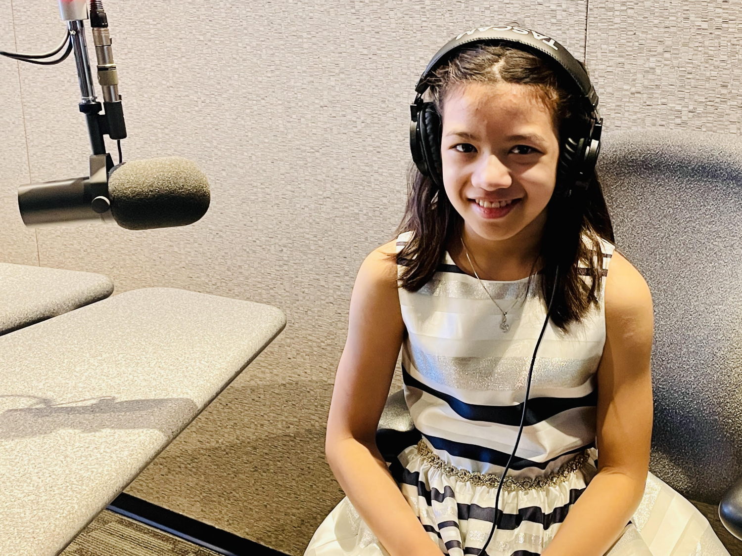 11-yr-old pianist Vania Dutta in the KBACH studio