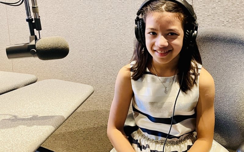 11-yr-old pianist Vania Dutta in the KBACH studio